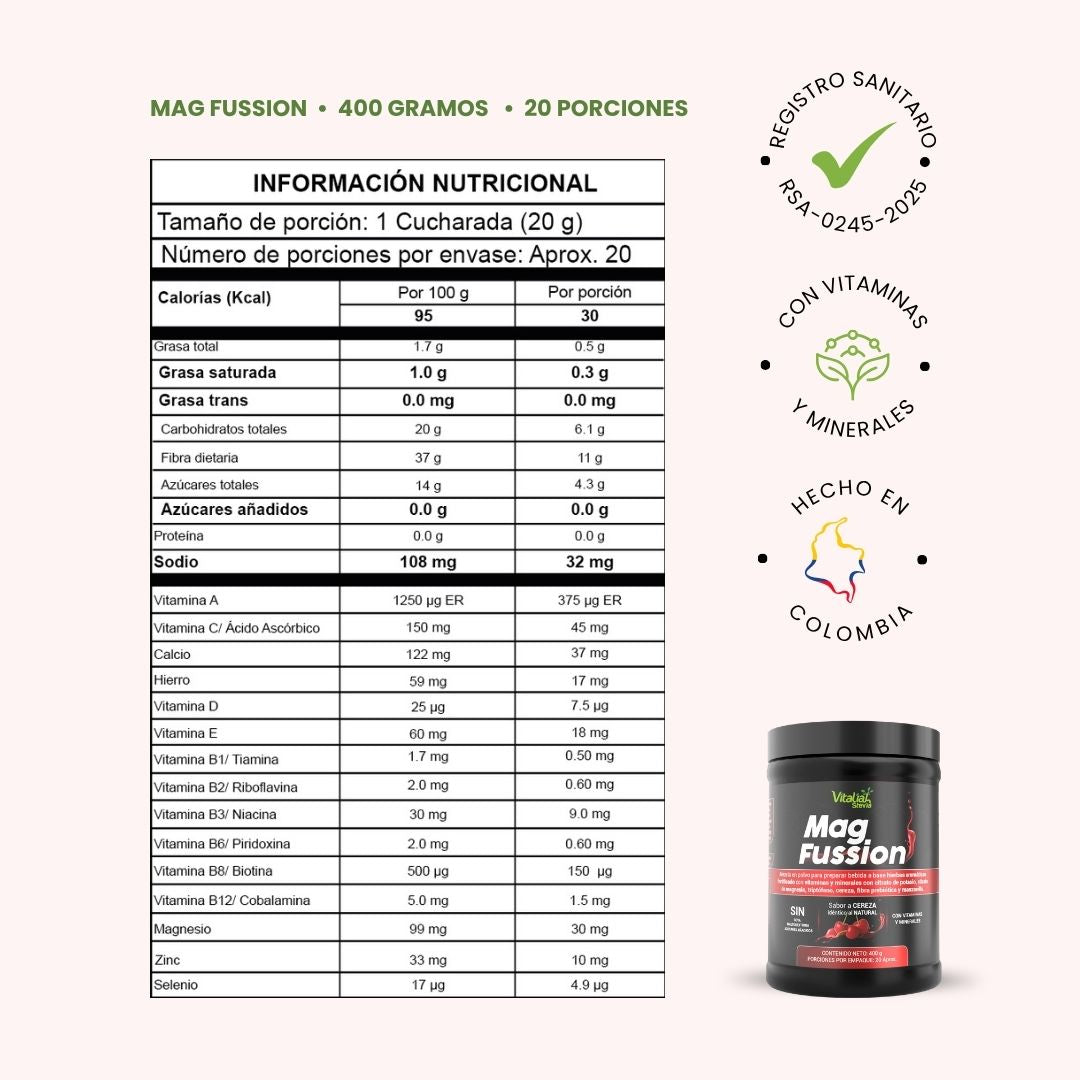 Bebida Herbal Mag Fussion - Magnesio x400g